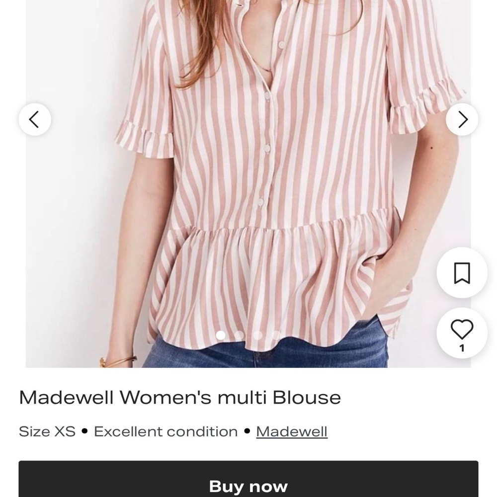 Madewell Women's Blush Striped Blouse